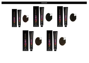 GLAMOUR PROFESSIONAL Crème colorante permanente pour cheveux, tons chocolat, 120 ml, pour tous types de cheveux, avec huile d'argan - Product Image 2
