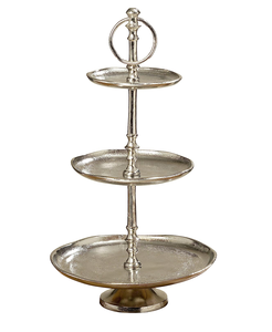 Support à gâteau en aluminium au design unique Support à gâteau de luxe fait à la main de haute qualité Support à gâteau en métal décoratif à dessus rond - Product Image 3