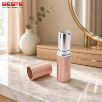 Tube de rouge à lèvres en or rose, conteneur cosmétique en métal, fermeture magnétique, logo personnalisé, emballage de maquillage