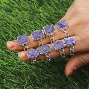 Tanzanite Sterling Silver Ring Genuine Gemstone Birthstone Ring for Her Handmade December Gift Jewelry - Product Image 5