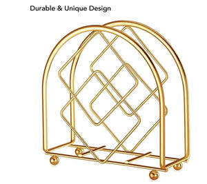 Boîte à mouchoirs rectangulaire en or de luxe en laiton métal européen porte-serviettes en papier pour salon Table à manger - Product Image 2