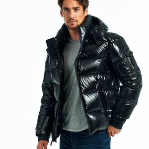Chaqueta de Plumón de Invierno Personalizada de Alta Calidad para Hombre, Chaqueta Acolchada con Capucha y Cremallera - Product Image 3