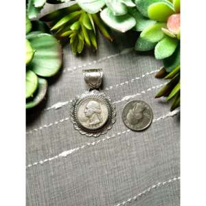 Jeff Largo Handmade Sterling <b>Silver</b> Pendant with Rose Gold Inlay Bezel Setting Rhodium Plated Religious Style <b>Charm</b> - Product Image 6