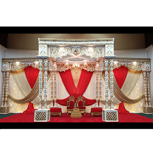 เสาคู่สำหรับงานแต่งงานมหารานีแมนดาปแบบมีสไตล์เสาสองเสาสำหรับงานแต่งงานของชาวอินเดียราจวาดาแมนดาลับสหราชอาณาจักร - Product Image 1