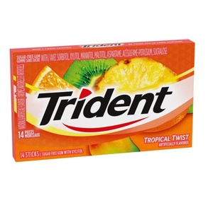 Hot selling item Tridentt Tropical Twist Gum available in bulk wholesale fresh tropical flavor chewing gum for retail sale - Product Image 3