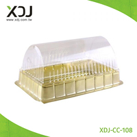 Taiwan Boîte à gâteaux en plastique recyclable de haute qualité Récipient transparent pour les matériaux recyclés fabriqués industriels de nourriture de rouleau suisse