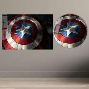 Toile Marvel Hero : Œuvre d'art du bouclier de Captain America - Décoration murale imprimée, ART SUR VERRE TÉRMÉTRAL - Product Image 1