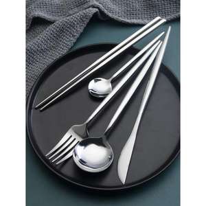 High Quality Stainless Steel Flatware <b>Set</b> Eco-Friendly Unique Style <b>Reusable</b> Silverware for Dinnerware - Product Image 5