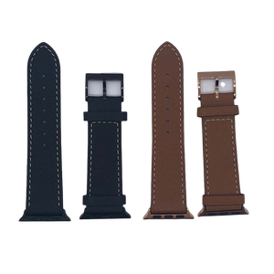 Montre-bracelet de remplacement en cuir de veau véritable de haute qualité design personnalisé montre ovale perforée à boucle en acier inoxydable de 20mm/22mm - Product Image 4