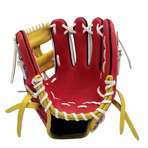 Gants de baseball durables en cuir véritable pour hommes et jeunes joueurs, parfaits pour l'entraînement au terrain intérieur, extérieur et au réception. - Product Image 1
