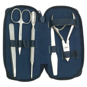 Meilleure vente Ensemble d'instruments de manucure et pédicure réutilisables 5 pièces d'outils de beauté pour les ongles en acier inoxydable avec pochette en cuir artificiel - Product Image 3