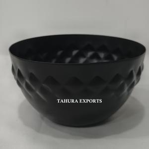 Bol en métal noir élégant et courbé pour une utilisation polyvalente au repas, avec une base stable et une finition brillante offrant des performances fiables - Product Image 6