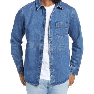 Fabricación de la fábrica Nueva llegada de manga larga de los hombres Jeans Chaqueta Logotipo frontal personalizado al por mayor de invierno ecológico Reversible - Product Image 1