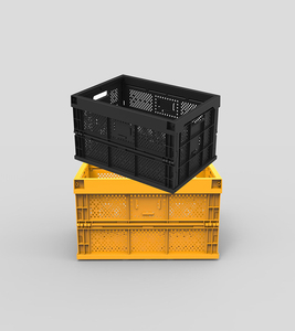 SB Tech Heavy Duty Lightweight Collapsible Stackable Foldable <b>Plastic</b> Storage Crate with 56L - Product Image 3