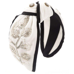 Diademas de Pelo con Nudo Ancho de Moda, Diademas de Flores Cosidas a Mano para Mujeres y Niñas, Accesorios para el Cabello - Product Image 4