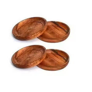 Posavasos de nogal de madera hechos a mano, posavasos para té y bebidas, manteles y almohadillas hechos a mano por Crescent Crafts - Product Image 2