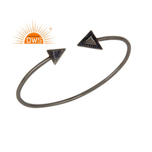 Meilleure vente 925 argent Sterling naturel bleu saphir pierres précieuses manchette bracelet bijoux personnalisés pour les femmes cadeau pour elle - Product Image 1