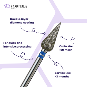 ดอกสว่านเจียรเล็บเพชรยอดนิยม รุ่น Formula Profi ขนาด 5.0 มม. สีน้ำเงิน เกรดพรีเมียม - Product Image 2