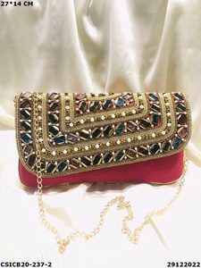 Handmade Designer Ethnic Jute Evening Bag Clutch Unique Designer Ethnic Jute Clutch Bag - Product Image 3