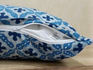 Véritable bloc de main imprimé 100% coton Voile Ozee Kantha avant et arrière coussin et taie d'oreiller ensemble pour un usage domestique - Product Image 4