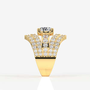 14K <b>Gold</b> Moissanite Diamond <b>Cocktail</b> <b>Ring</b> Portuguese Cut Elegant Portuguese Cut Moissanite Diamond <b>Cocktail</b> 14K <b>Gold</b> <b>Ring</b> - Product Image 4