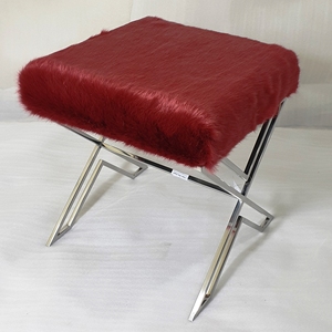 Tabouret Duo en fourrure de style croisé avec tissu en fourrure confortable pour les sièges utilisés dans les bureaux à domicile et les restaurants disponibles en différentes couleurs - Product Image 4