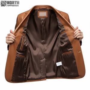 Chaqueta Bomber de cuero de invierno Unisex de moda negra de alta calidad patrón de camuflaje cierre de cremallera ajuste suelto personalizado - Product Image 4