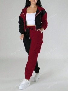 Chándal Mujer Sudadera con capucha y pantalones Ropa de salón de dos piezas Traje de moda Proveedor de ropa al por mayor - Product Image 6