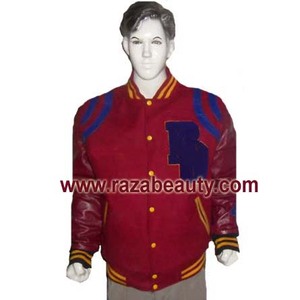 Veste universitaire de baseball brodée en chenille de laine avec logo personnalisé pour hommes manches en cuir blanc vintage avec taille supérieure hiver - Product Image 2