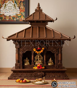 Templo Ashtalakshmi de Madera de Teca en Oferta, Mandir de Madera Elegante con Puertas, Templo Ashtalakshmi de Lujo Estilo del Sur de la India, Reino Unido - Product Image 5