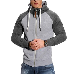 2025 nouveaux hommes à capuche Cardigan à capuche décontracté sweat à fermeture éclair avec manches raglan contrastées grandes tailles disponibles - Product Image 4