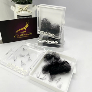 Wholesale 10D Premade <b>Fans</b> Synthetic Hair Lash Trays Natural Volume Cashmere Matte Black 0.07mm <b>Eyelash</b> Extensions Private Label - Product Image 1