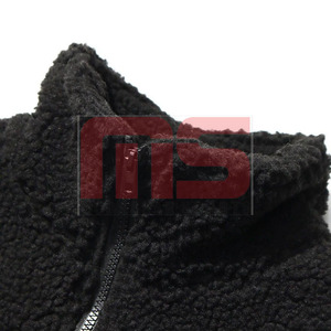 Fashionable <b>Sherpa</b> <b>Fleece</b> Canvas Winter Jacket for <b>Men</b> Custom Design Full Zipper Stand Collar Front Casual Streetwear Outdoor - Product Image 3