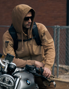 Sweat-shirt à capuche thermique d'hiver pour homme OEM, manches longues, en coton mélangé, pour l'extérieur/tactique, design en polaire d'hiver - Product Image 3