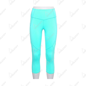 Mallas de yoga con cintura elástica personalizadas para mujer-Mallas de gimnasio sin costuras de cintura alta para yoga y fitness-Proveedor de etiqueta privada - Product Image 4