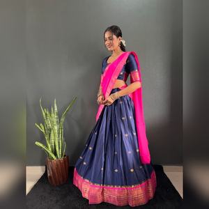 Lehenga Choli de Diseño para Fiestas, Tejido de Algodón con Borde Grande, para Bodas Indias, al por Mayor y Económico, OEM ODM - Product Image 3