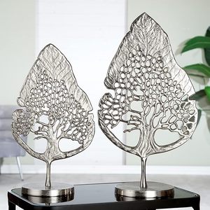 Argent 63 cm Hauteur Arbre Décoratif Sculpture pour La Maison Style Nordique Tenture Murale En Métal Bois Artisanat De Noël Décoration De La Maison - Product Image 1