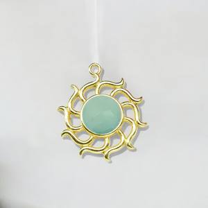 เครื่องประดับหินโมราทรงกลมชุบทองจี้แฟชั่นจี้เงิน925เสน่ห์เครื่องประดับ-ขายส่งเครื่องประดับชิ้น - Product Image 1