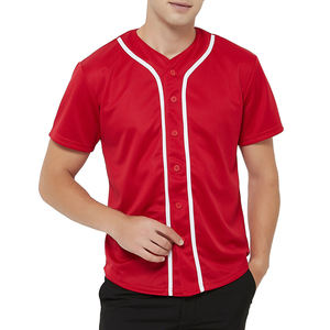 Maillot de baseball 100% polyester Taille adulte Couleur unie personnalisée Uniforme de baseball d'équipe sportive Service OEM Vêtements de sport respirants - Product Image 2