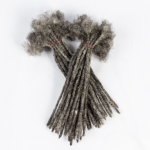 Vente chaude sel et poivre doux à la main <span class=keywords><strong>Dreadlocks</strong></span> Crochet cheveux tresses 100% naturel cheveux humains Loc Extensions - Product Image 4