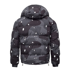 Manteau d'hiver surdimensionné pour hommes avec capuche détachable élégante veste en tissu léger rembourrée bouffante avec logo personnalisé imprimé de bulles vente en gros - Product Image 1