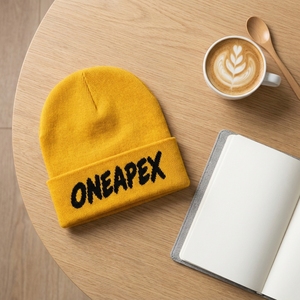 Yellow Black Knit Beanie Hat Ribbed Cuff <b>Winter</b> <b>Cap</b> Unisex Streetwear Fashion Headwear Custom Wholesale OEM Maker - Product Image 4