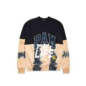 เสื้อสเวตเชิ้ตคอกลมทรงโอเวอร์ไซส์ Perks Mini Men's PSY Life Halfway สำหรับผู้ชาย ผ้าฝ้าย 100% ลายมัดย้อม ปัก 3 มิติ พิมพ์ลายสกรีน ไซส์ XXS - Product Image 1