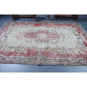 Tapis vintage de grande taille 6,5x9,9 pieds, tapis turc, tapis persan rouge - Product Image 3