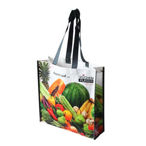 Sac à provisions non tissé en PET recyclé fourre-tout à sublimation laminé fabricant vietnamien pour la commande en gros de supermarché conception personnalisée - Product Image 5