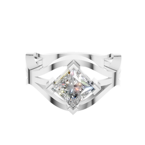 Anillo de Compromiso de Moissanita con Corte Princesa de 1.3 CT, Oro Sólido de 14k, Diseño Trenzado, Regalo de Boda para Mujer, Joyería Directa de Fábrica - Product Image 3