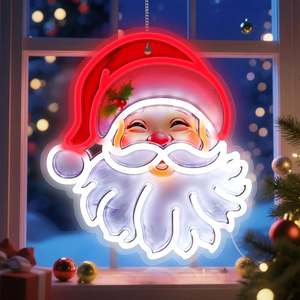 Enseigne néon en acrylique Père Noël, décoration lumineuse de Noël - Product Image 1