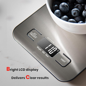 Báscula de Cocina Digital para Alimentos, en Gramos, para Pérdida de Peso, Reposterí<span class=keywords><strong>a</strong></span>, Cocina, <span class=keywords><strong>Keto</strong></span>, Preparación de <span class=keywords><strong>Comidas</strong></span>, Pantalla LCD, Acero Inoxidable 304 - Product Image 6
