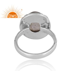 Dernière conception de bague empilable en argent sterling oxydé naturel doublet en cristal de labradorite fabricant de bijoux - Product Image 4