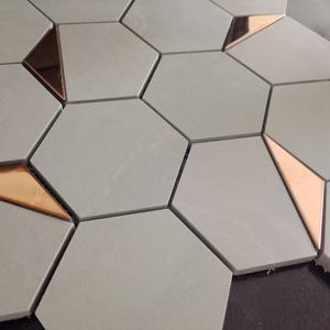 GeometricGlow RGPVD Mosaïque céramique hexagonale vitrifiée haute durabilité 73Mm Mat pour salon Zone sèche Chambre à coucher caractéristique - Product Image 4